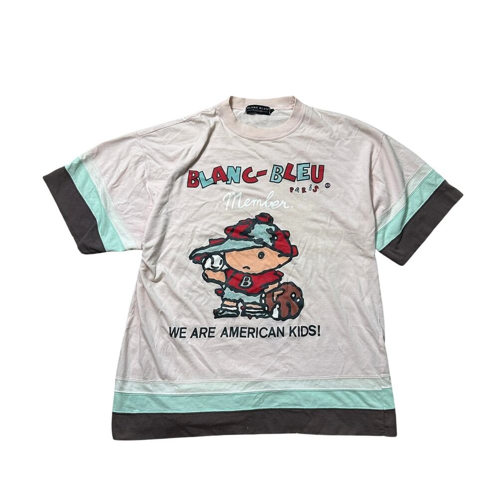 Vintage 90s Blanc Bleu Paris "Member" Graphic T-Shirt - Rare‎